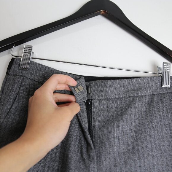 Zara Striped Tweed Pleated Front Dress Pants Straight Leg Size Small - Picture 3 of 7